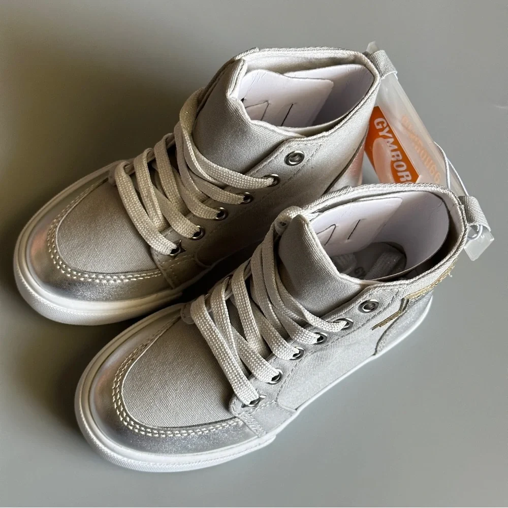 Gymboree Cosmic Club Silver  High Tops Sneakers  Girls Size 3 NEW